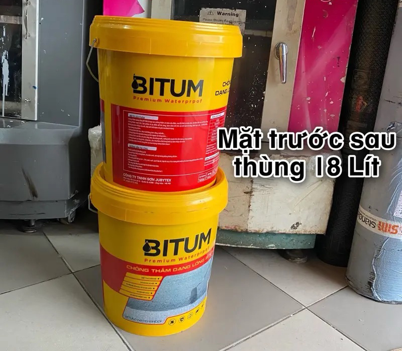 Keo đen Bitum chống thấm chuyên dụng, chống thấm nền Bitum 18 lít 10 Keo chong tham Bitum 18l (2)